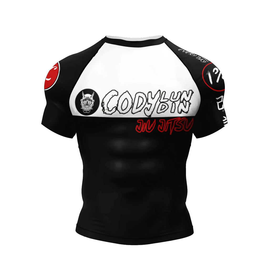 BJJ Rash Guard Short Sleeve - Hannya - No - Gi Jiu Jitsu & MMA Compression Top - BJJ OUTLET