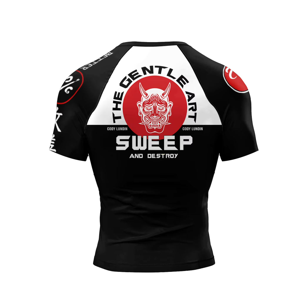 BJJ Rash Guard Short Sleeve - Hannya - No-Gi Jiu Jitsu & MMA Compression Top