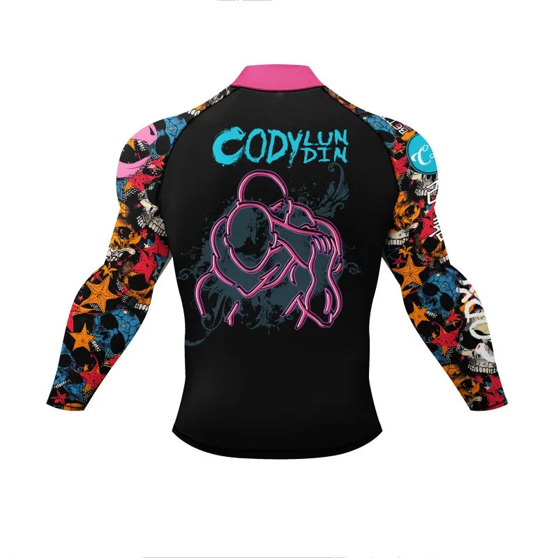 Deadly Hugs BJJ Rash guard | Long sleeve compression top for BJJ & no-gi grappling