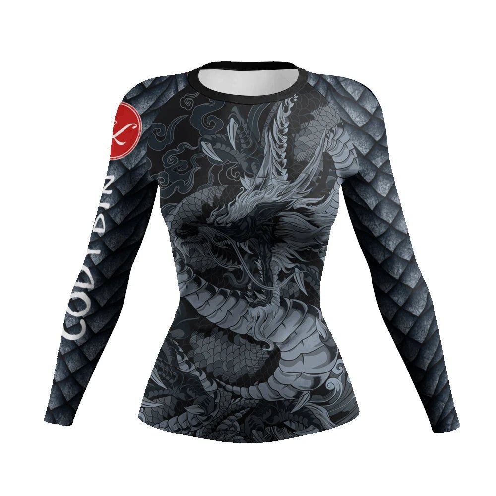 Dragon women's BJJ rash guard | Long sleeve compression top for grappling - BJJ OUTLET
