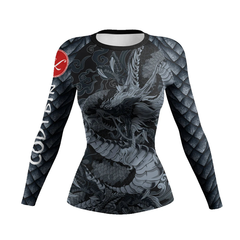 Dragon women's BJJ rash guard | Long sleeve compression top for grappling