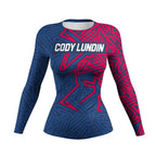 Pink + Blue women's BJJ rash guard | Grappling compression top - BJJ OUTLET