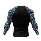 Floral BJJ rash guard | Long sleeve compression top