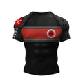 Red Banner BJJ rash guard | Short sleeve compression top - BJJ OUTLET