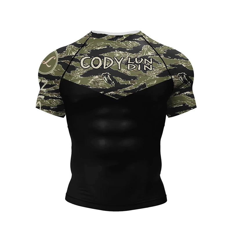 Camo BJJ rash guard | Compression top for grappling