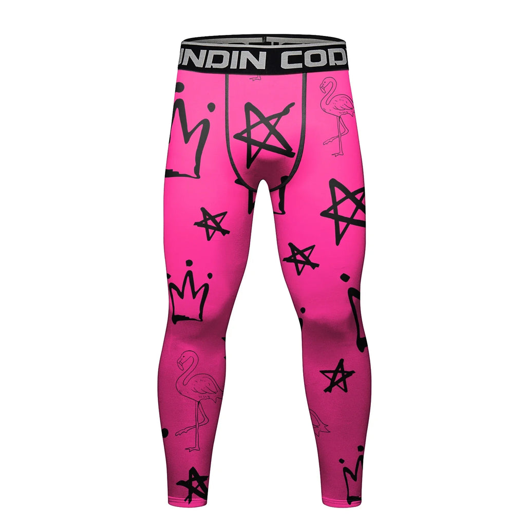 Pink Graffiti grappling spats | Compression tights for BJJ, MMA & no-gi