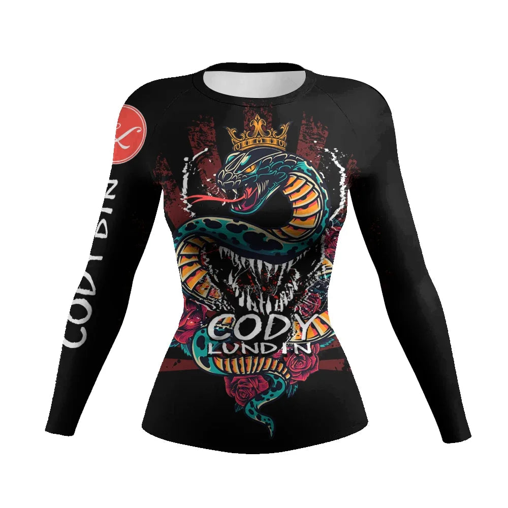 Queen Cobra BJJ women’s rash guard | Long sleeve compression shirt for grappling