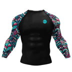 Floral BJJ rash guard | Long sleeve compression top