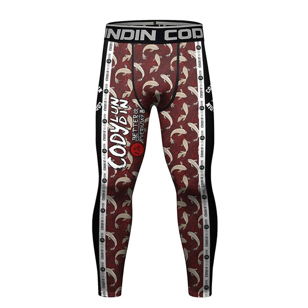 Red Koi grappling spats | Premium compression tights for BJJ, MMA & no - gi - BJJ OUTLET