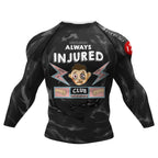 Always Injured Club BJJ Rash guard | Long sleeve compression top for grappling - BJJ OUTLET