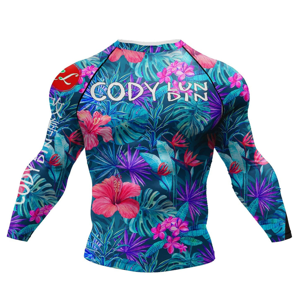 Flower BJJ rash guard | Long sleeve compression top for grappling - BJJ OUTLET