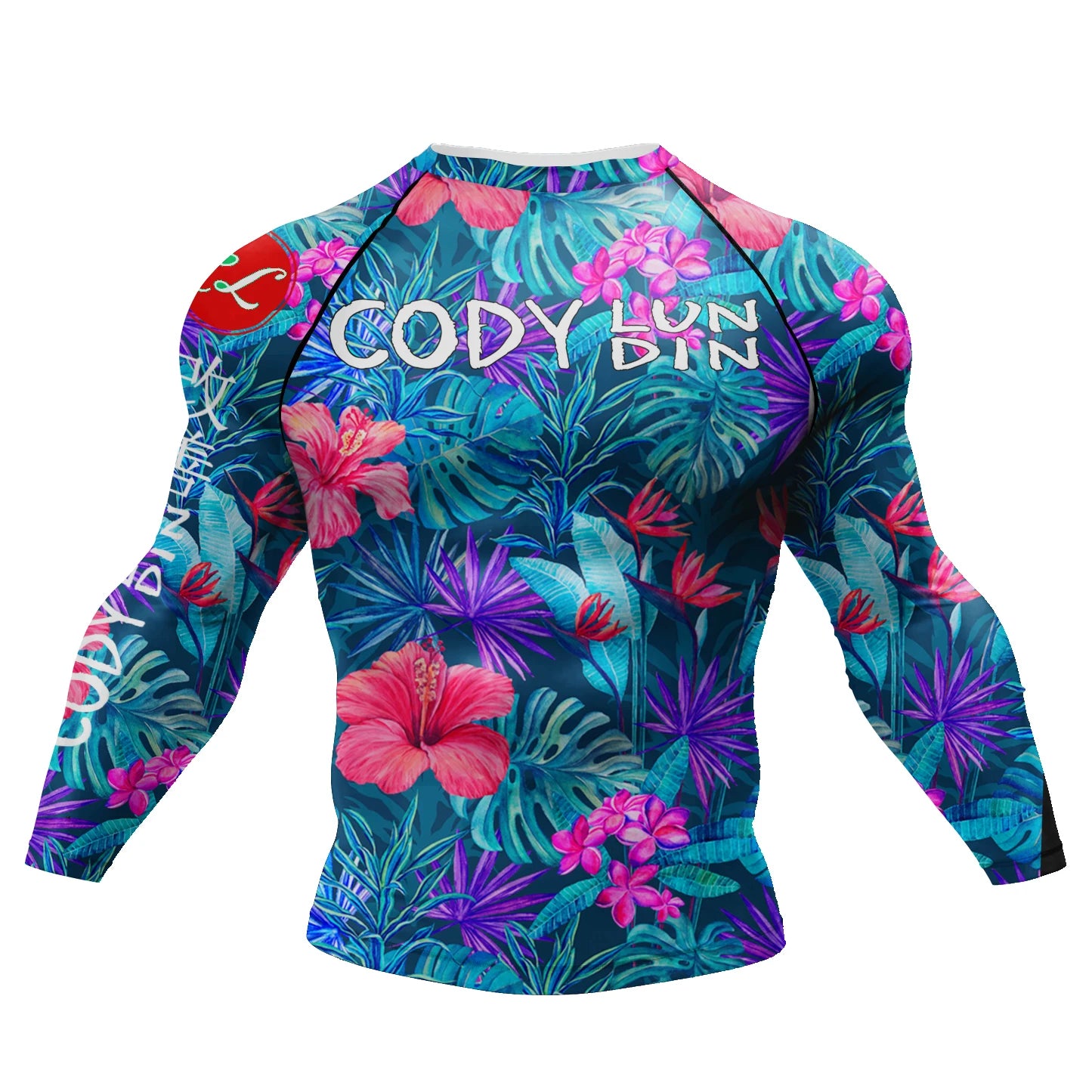 Flower BJJ rash guard | Long sleeve compression top for grappling