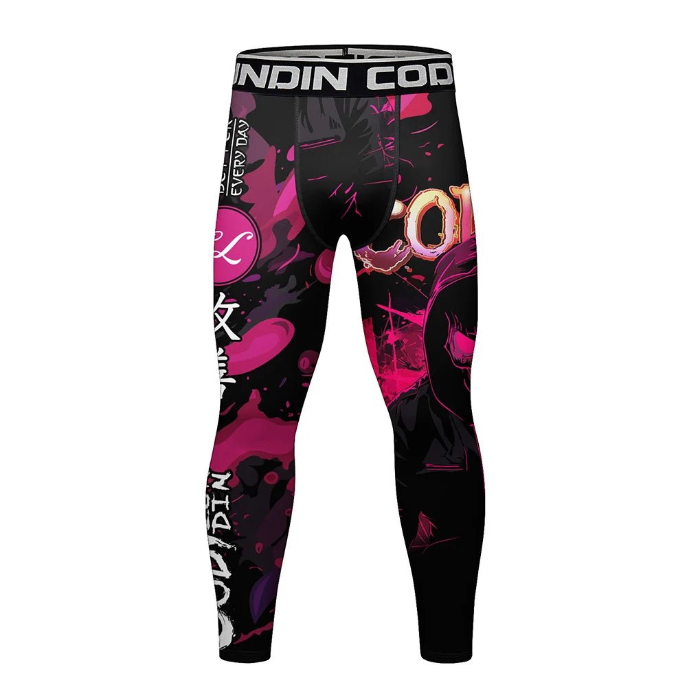 Neon Skull BJJ Spats | Compression Tights For No - Gi Grappling - BJJ OUTLET