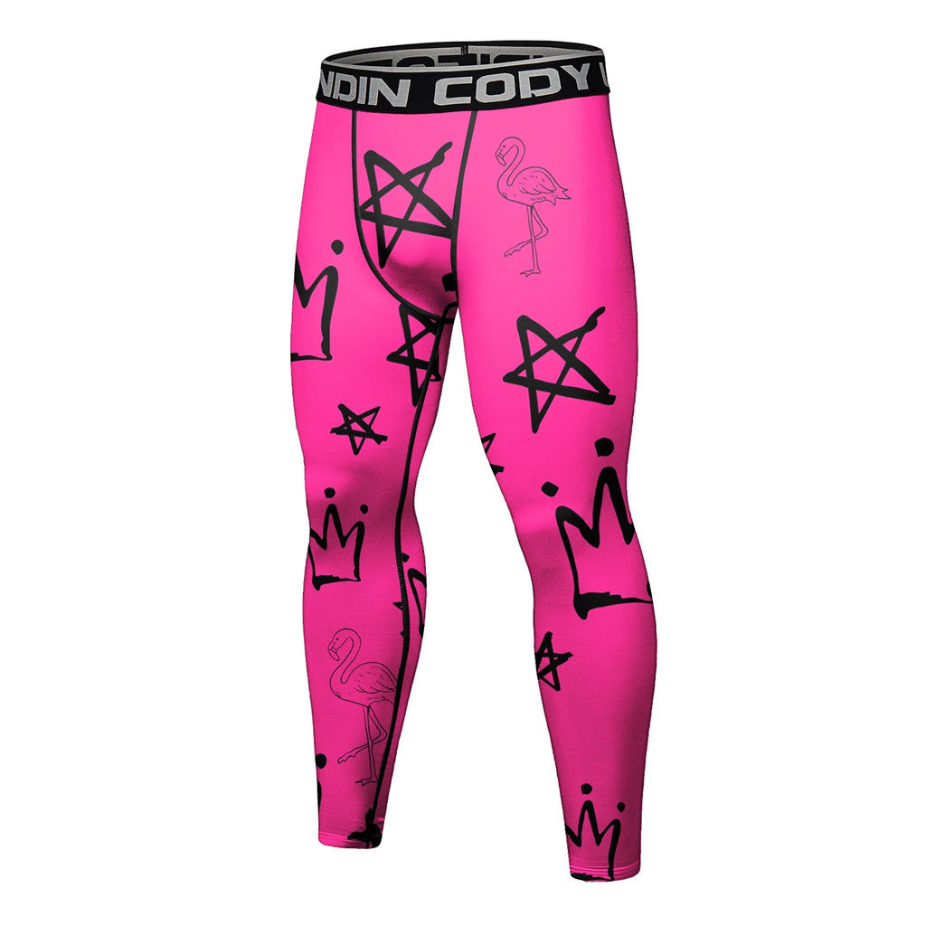 Pink Graffiti grappling spats | Compression tights for BJJ, MMA & no-gi