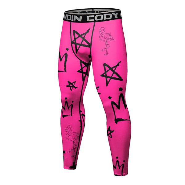 Pink Graffiti grappling spats | Compression tights for BJJ, MMA & no - gi - BJJ OUTLET