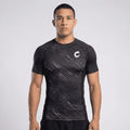 Black - Out BJJ rash guard | Short sleeve compression top for grappling and MMA - BJJ OUTLET