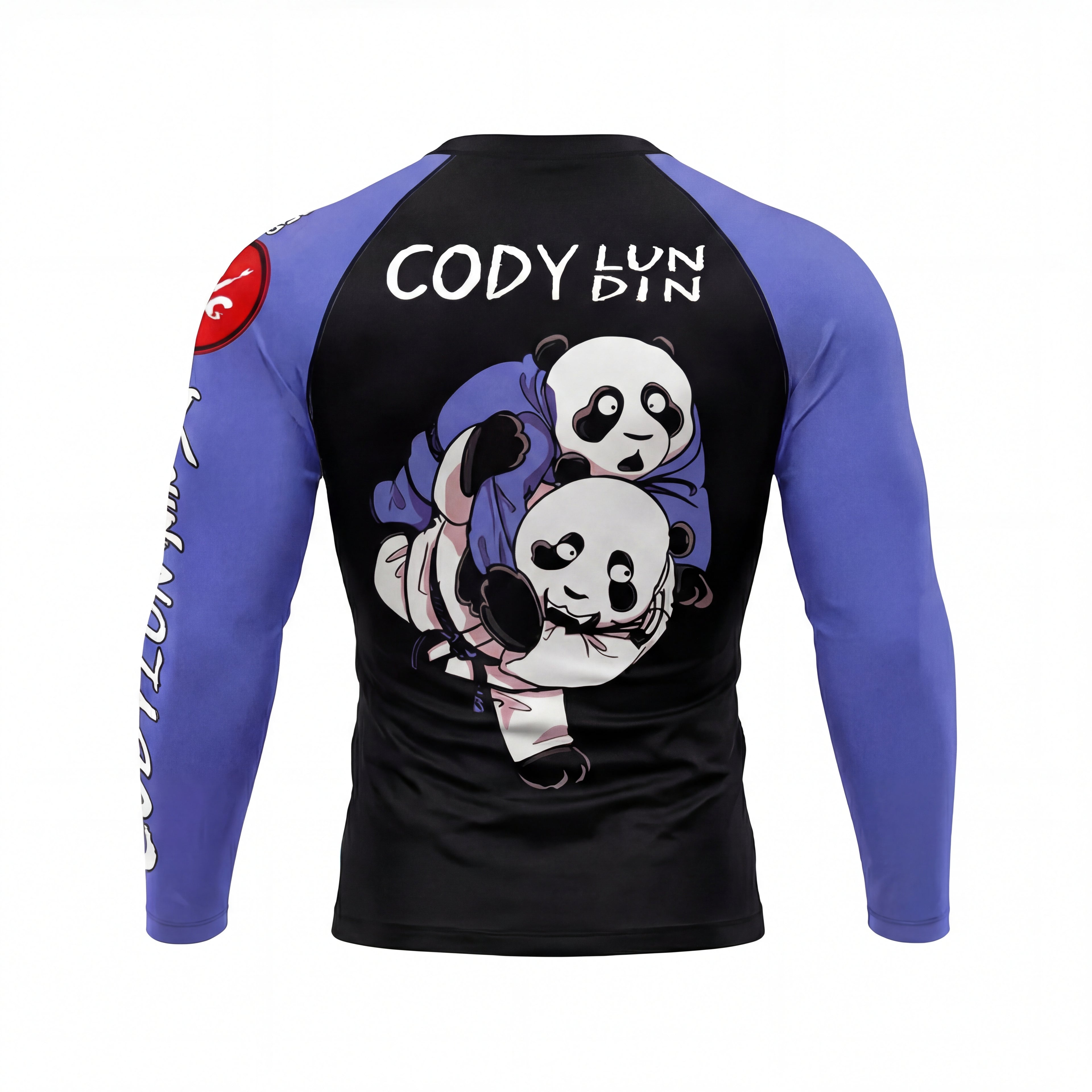 Hugging Panda BJJ rash guard | Long sleeve compression top for grappling