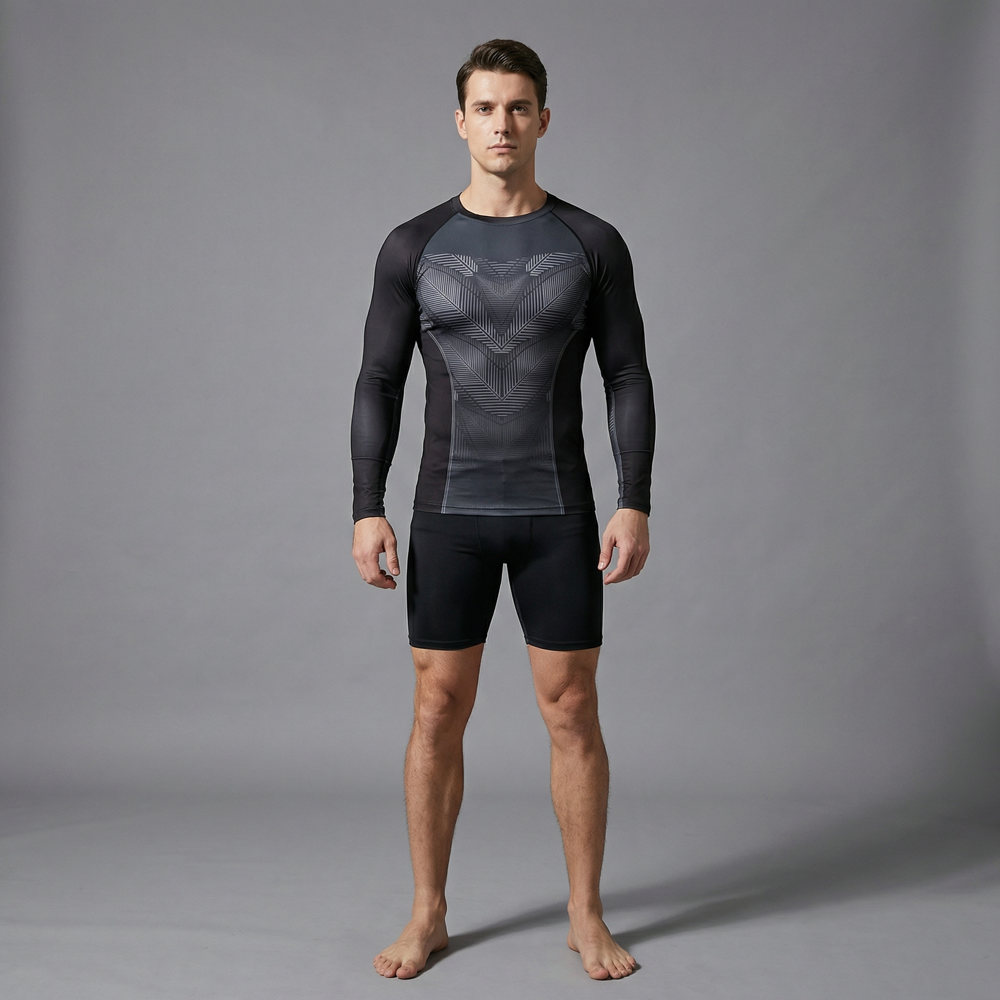 Black BJJ rash guard | Long sleeve compression top