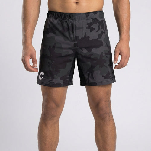 Black Camo Grappling Shorts | No - Gi BJJ & MMA Training Shorts - BJJ OUTLET