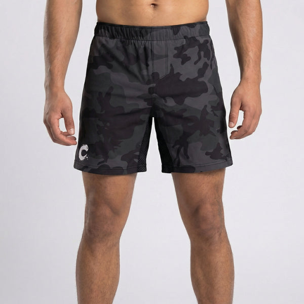 Black Camo Grappling Shorts | No - Gi BJJ & MMA Training Shorts - BJJ OUTLET