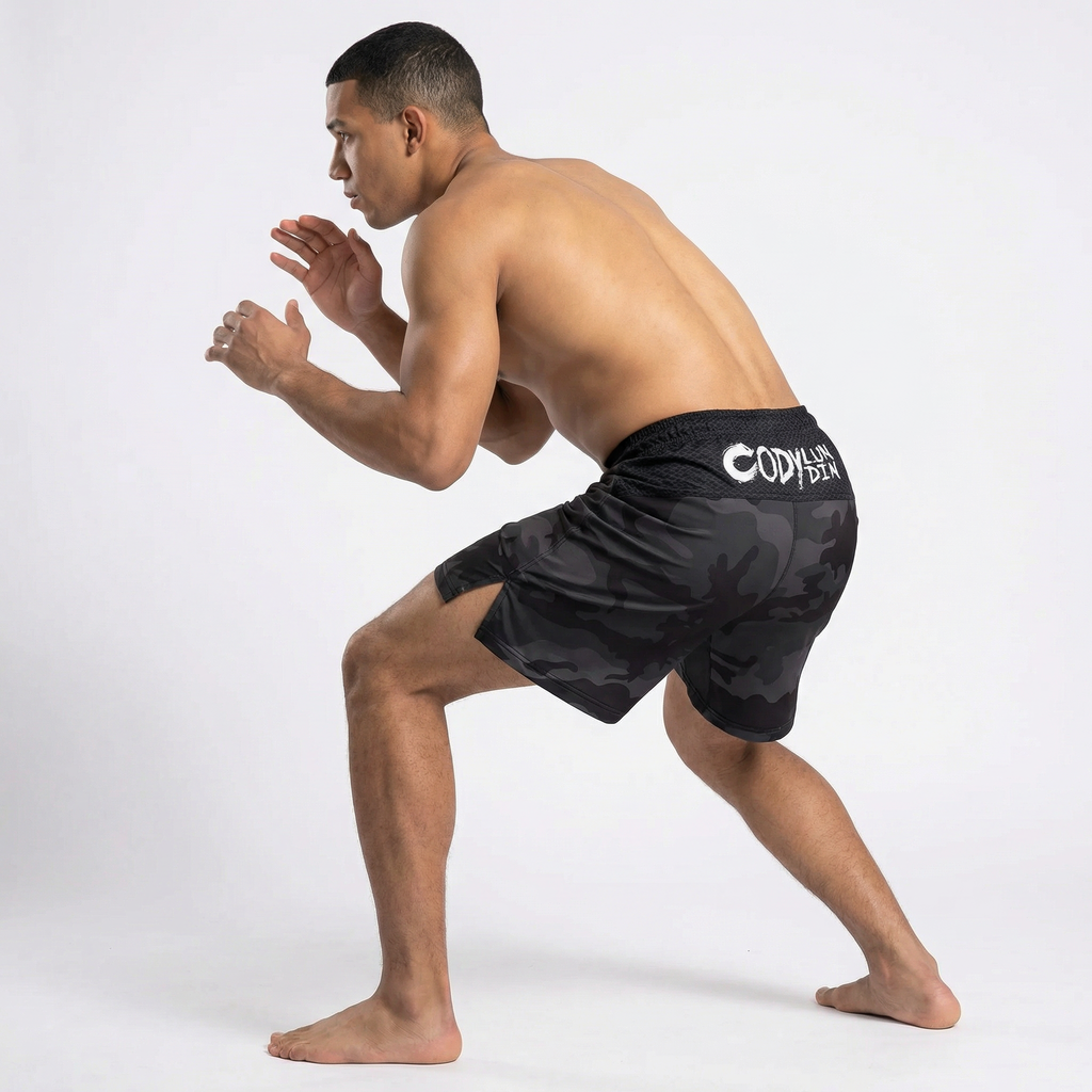 Black Camo Grappling Shorts | No-Gi BJJ & MMA Training Shorts