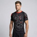 Joker Skull BJJ Rash Guard | Short Sleeve Compression Top For No - Gi Grappling - BJJ OUTLET