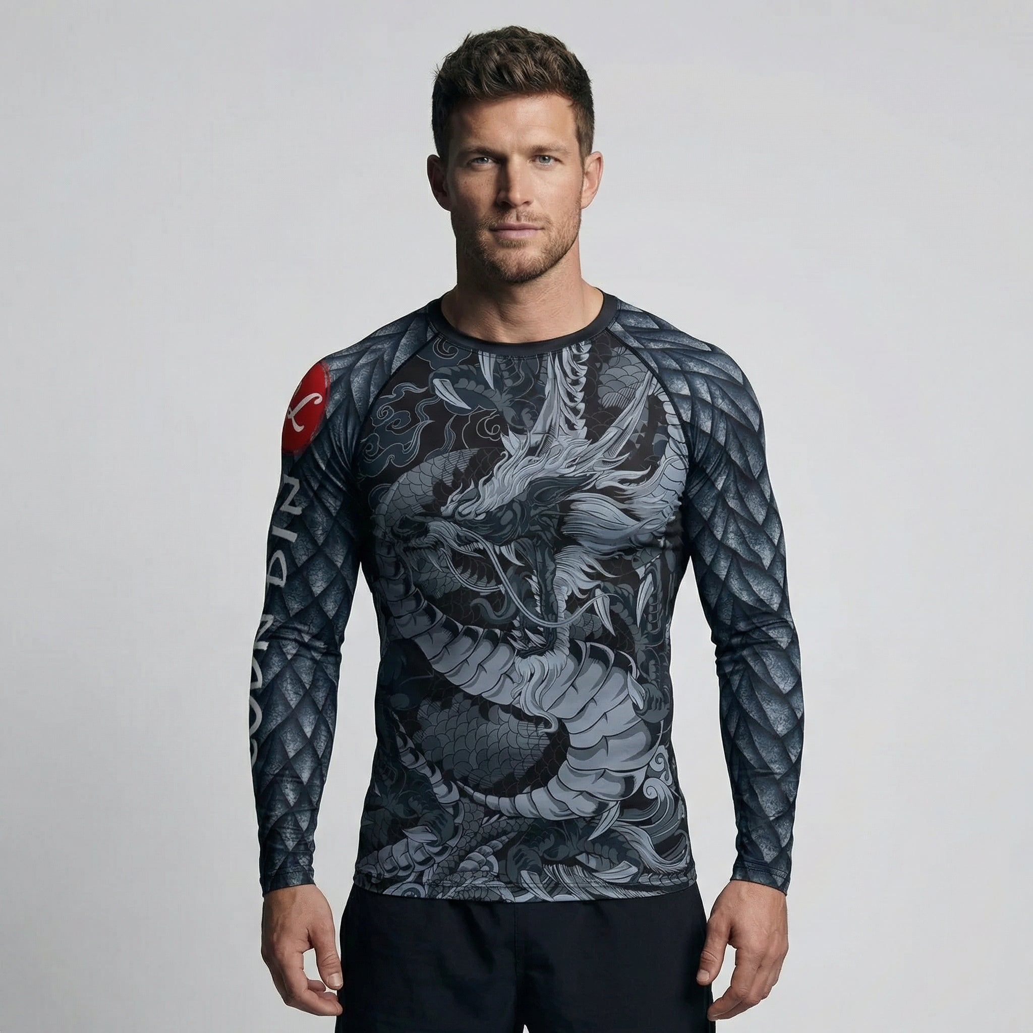 Dragon BJJ Rash Guard | Long Sleeve Compression Top For No - Gi Grappling - BJJ OUTLET
