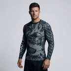 Dragon BJJ Rash Guard | Long Sleeve Compression Top For No - Gi Grappling - BJJ OUTLET