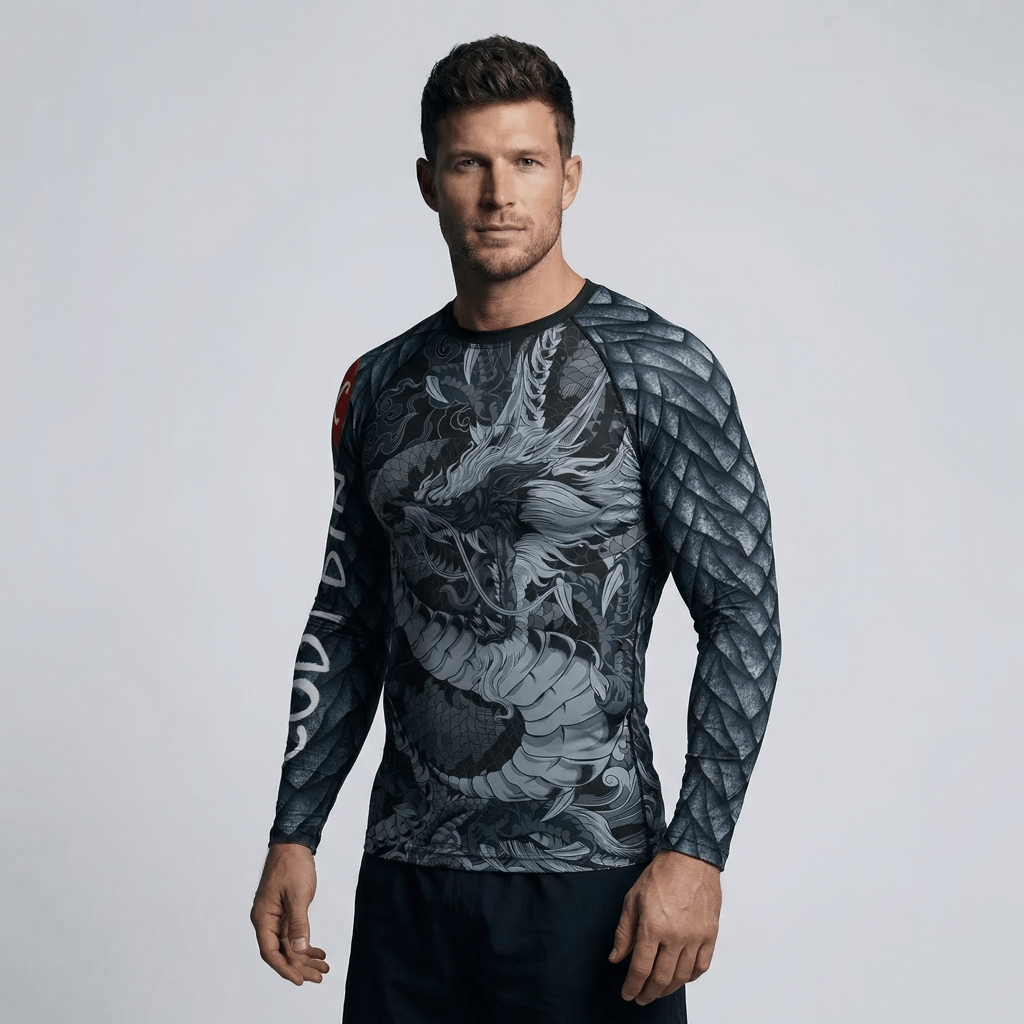 Dragon BJJ Rash Guard | Long Sleeve Compression Top For No - Gi Grappling - BJJ OUTLET