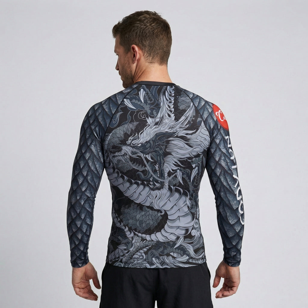 Dragon BJJ Rash Guard | Long Sleeve Compression Top For No - Gi Grappling - BJJ OUTLET