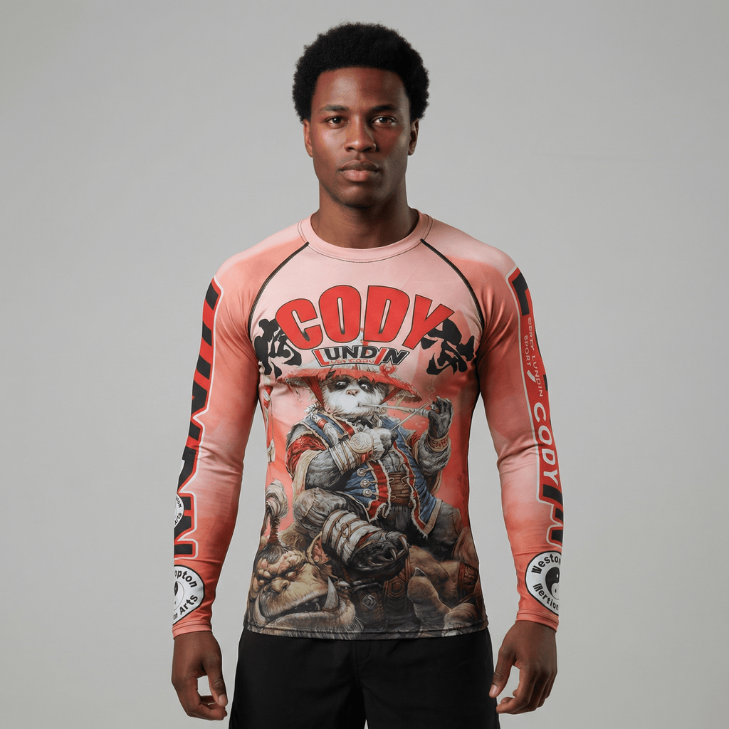 Apex Panda BJJ Rash Guard | Long Sleeve Compression Top For No - Gi Grappling - BJJ OUTLET