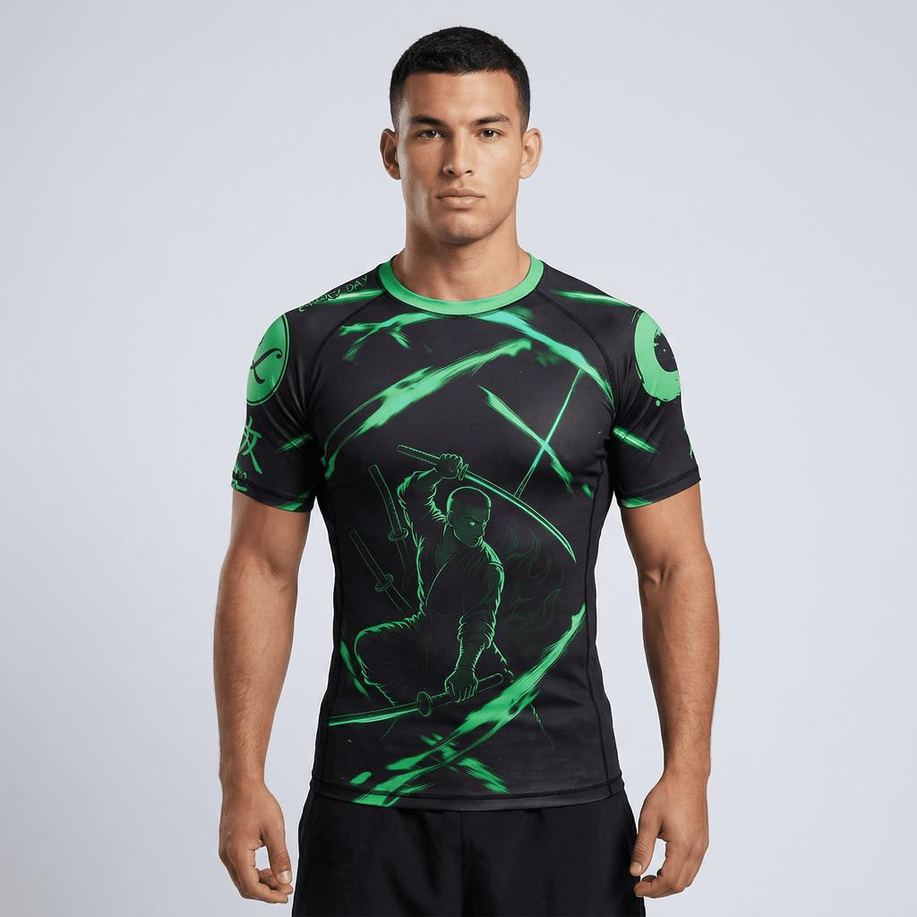 Katana Core BJJ Rash Guard | Short Sleeve Compression Top For No - Gi Grappling - BJJ OUTLET