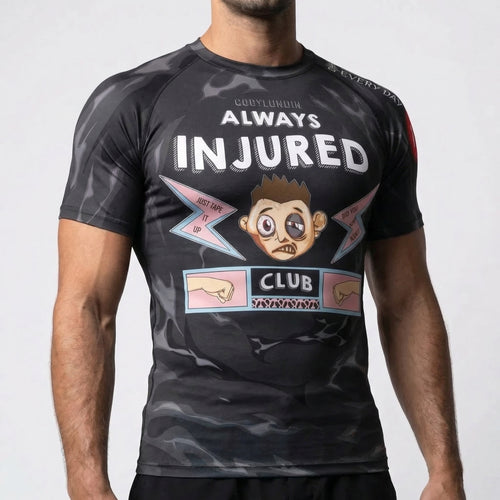 Always Injured Club BJJ rash guard | Compression top for grappling - BJJ OUTLET