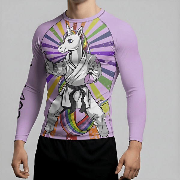 Pink Pony BJJ Rash guard | Long Sleeve compression top for BJJ and Grappling - BJJ OUTLET