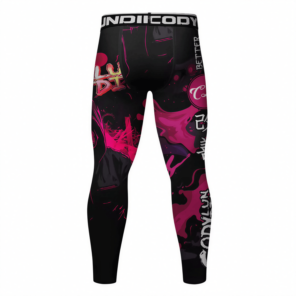 Neon Skull BJJ Spats | Compression Tights For No - Gi Grappling - BJJ OUTLET
