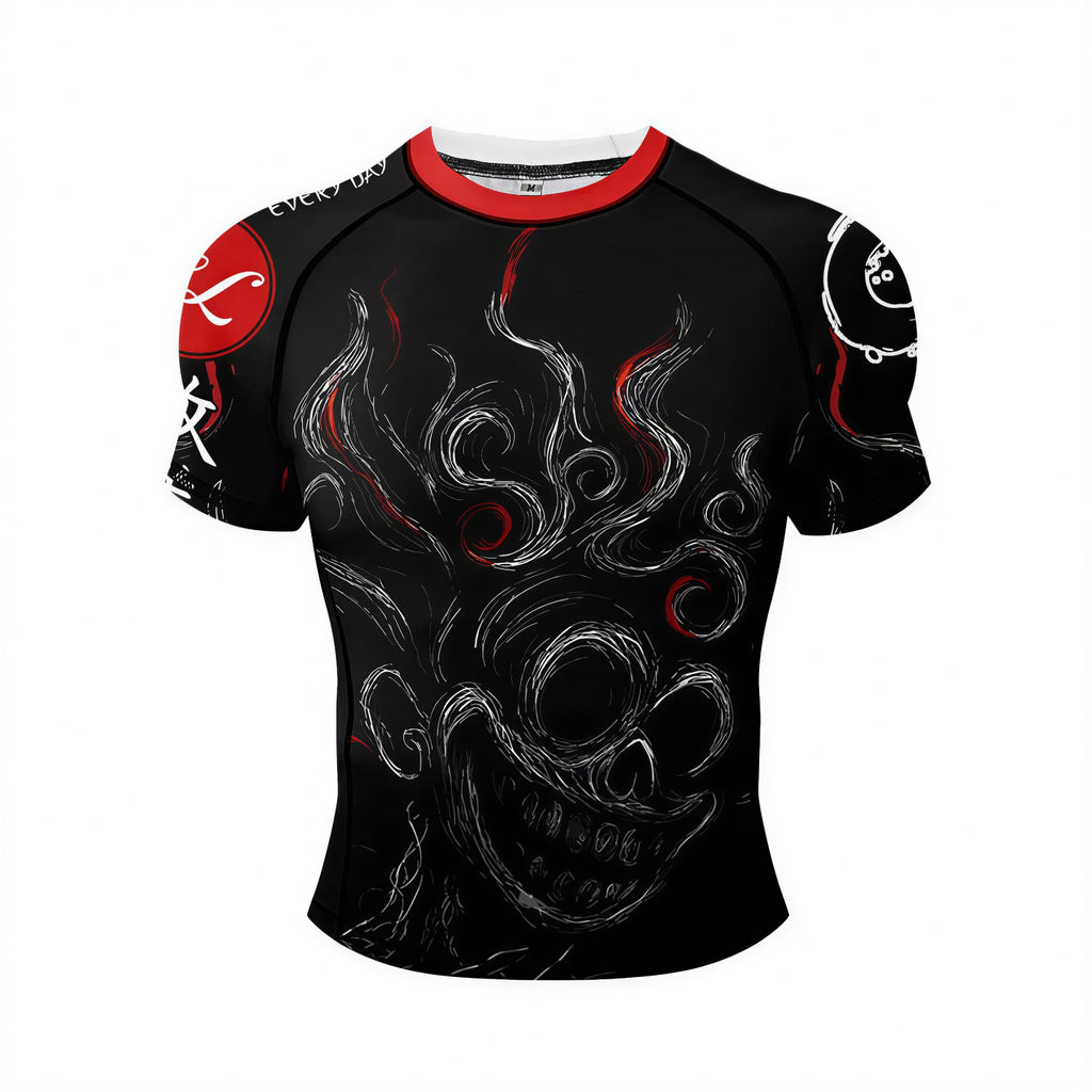 Joker Skull BJJ Rash Guard | Short Sleeve Compression Top For No - Gi Grappling - BJJ OUTLET